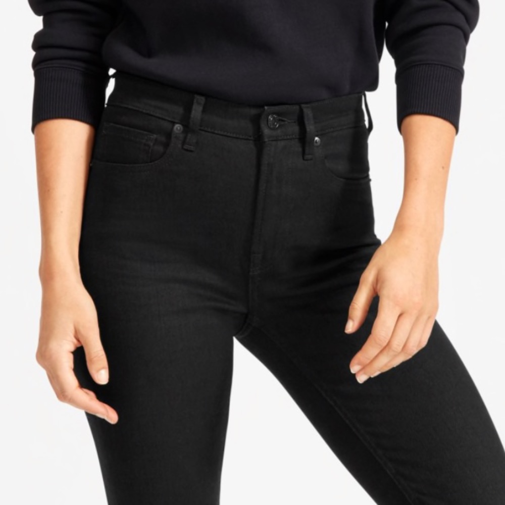 Everlane High Rise Denim Skinny Jeans-Black